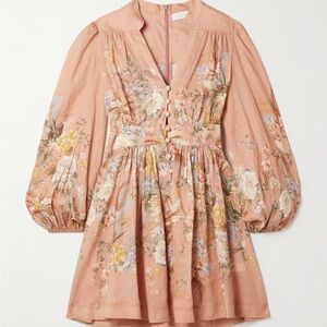 Zimmermann Peach Long Sleeve Dress